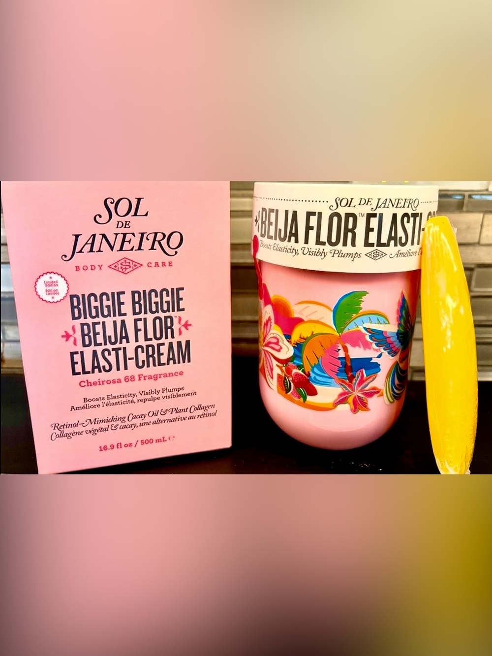 Sol de Janeiro Biggie Biggie Beija Flor Elasti-Cream w/Yellow Scoop NEW Ltd ed